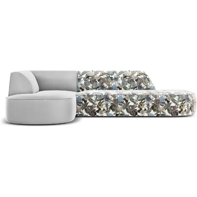 CXL by Christian Lacroix Canapé d'angle gauche "Charles" 4 places en velours motif de jardin bleu clair,gris clair - Publicité CXL by Christian Lacroix Canapé d'angle gauche "Charles" 4 places en velours motif de jardin bleu clair,gris clair - Publicité