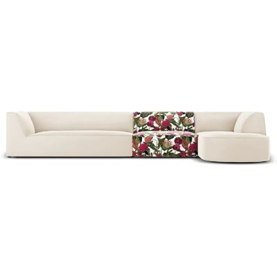 CXL by Christian Lacroix Canapé d'angle droit "Charles" 5 places en velours motif de rose de jardin,beige - Publicité CXL by Christian Lacroix Canapé d'angle droit "Charles" 5 places en velours motif de rose de jardin,beige - Publicité