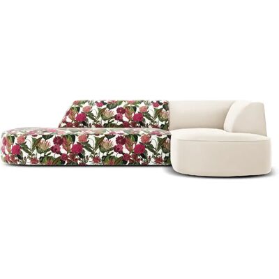 CXL by Christian Lacroix Canapé d'angle droit "Charles" 4 places en velours motif de rose de jardin,beige - Publicité CXL by Christian Lacroix Canapé d'angle droit "Charles" 4 places en velours motif de rose de jardin,beige - Publicité
