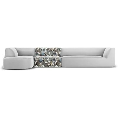 CXL by Christian Lacroix Canapé d'angle gauche "Charles" 5 places en velours motif de jardin bleu clair,gris clair - Publicité CXL by Christian Lacroix Canapé d'angle gauche "Charles" 5 places en velours motif de jardin bleu clair,gris clair - Publicité