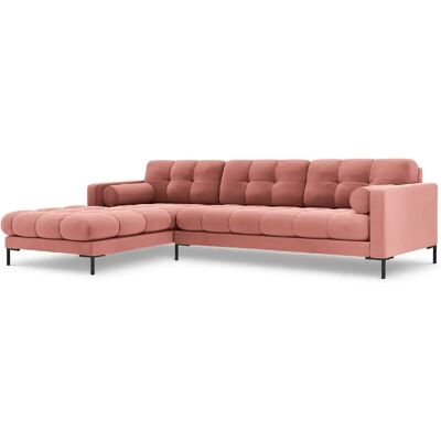 Cosmopolitan Design Canapé d'angle gauche "Bali" 5 places en velours rose - Publicité Cosmopolitan Design Canapé d'angle gauche "Bali" 5 places en velours rose - Publicité