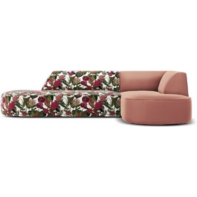 CXL by Christian Lacroix Canapé d'angle droit "Charles" 4 places en velours motif de rose de jardin,rose - Publicité CXL by Christian Lacroix Canapé d'angle droit "Charles" 4 places en velours motif de rose de jardin,rose - Publicité
