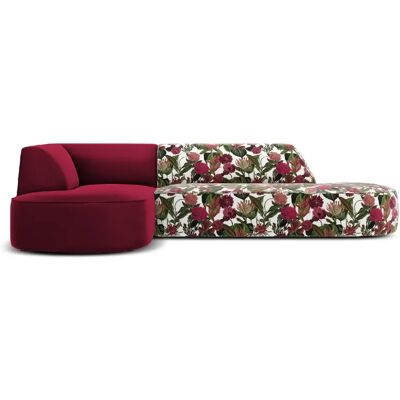 CXL by Christian Lacroix Canapé d'angle gauche "Charles" 4 places en velours motif de rose de jardin,rouge - Publicité CXL by Christian Lacroix Canapé d'angle gauche "Charles" 4 places en velours motif de rose de jardin,rouge - Publicité