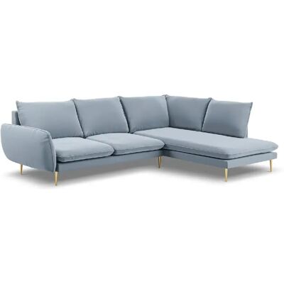 Cosmopolitan Design Canapé d'angle droit "Vienna" 6 places en velours bleu clair - Publicité Cosmopolitan Design Canapé d'angle droit "Vienna" 6 places en velours bleu clair - Publicité
