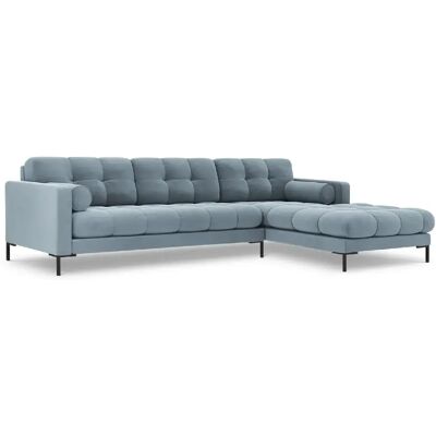Cosmopolitan Design Canapé d'angle droit "Bali" 5 places en velours bleu clair - Publicité Cosmopolitan Design Canapé d'angle droit "Bali" 5 places en velours bleu clair - Publicité