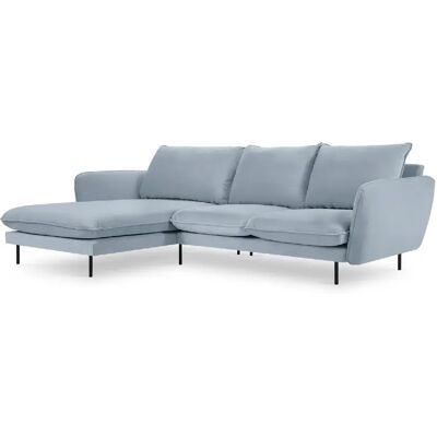 Cosmopolitan Design Canapé d'angle gauche "Vienna" 5 places en velours bleu clair - Publicité Cosmopolitan Design Canapé d'angle gauche "Vienna" 5 places en velours bleu clair - Publicité