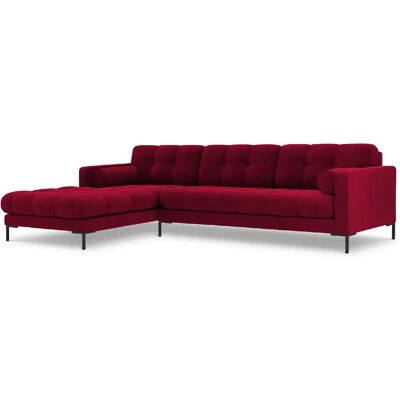 Cosmopolitan Design Canapé d'angle gauche "Bali" 5 places en velours rouge - Publicité Cosmopolitan Design Canapé d'angle gauche "Bali" 5 places en velours rouge - Publicité