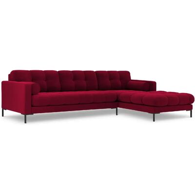 Cosmopolitan Design Canapé d'angle droit "Bali" 5 places en velours rouge - Publicité Cosmopolitan Design Canapé d'angle droit "Bali" 5 places en velours rouge - Publicité