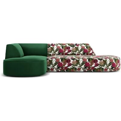 CXL by Christian Lacroix Canapé d'angle gauche "Charles" 4 places en velours motif de rose de jardin,vert - Publicité CXL by Christian Lacroix Canapé d'angle gauche "Charles" 4 places en velours motif de rose de jardin,vert - Publicité