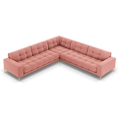 Cosmopolitan Design Canapé d'angle symétrique "Bali" 6 places en velours rose - Publicité Cosmopolitan Design Canapé d'angle symétrique "Bali" 6 places en velours rose - Publicité