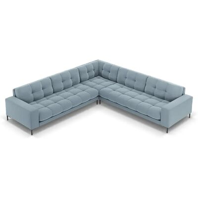 Cosmopolitan Design Canapé d'angle symétrique "Bali" 6 places en velours bleu clair - Publicité Cosmopolitan Design Canapé d'angle symétrique "Bali" 6 places en velours bleu clair - Publicité