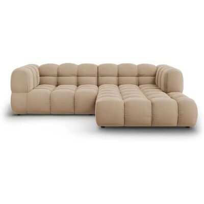 Cosmopolitan Design Canapé d'angle droit modulable "Sky" 3 places en velours le sable - Publicité Cosmopolitan Design Canapé d'angle droit modulable "Sky" 3 places en velours le sable - Publicité