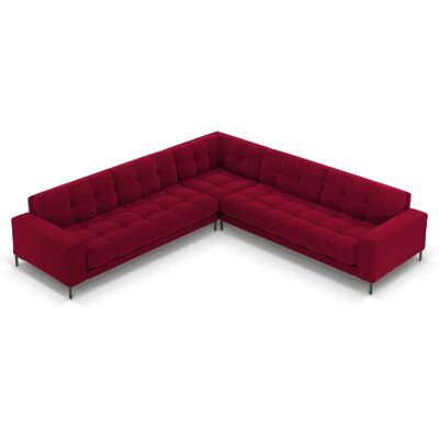 Cosmopolitan Design Canapé d'angle symétrique "Bali" 6 places en velours rouge - Publicité Cosmopolitan Design Canapé d'angle symétrique "Bali" 6 places en velours rouge - Publicité