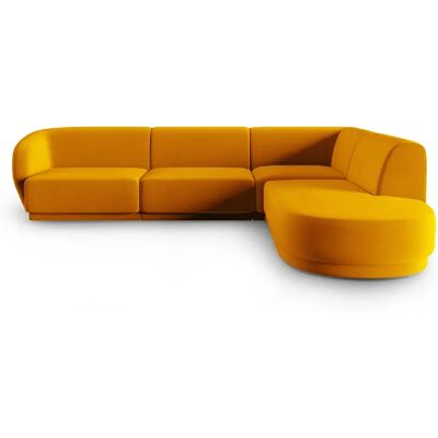 Canapé d'angle modulaire en velours jaune - Christian Lacroix 252x74x220cm - Publicité Canapé d'angle modulaire en velours jaune - Christian Lacroix 252x74x220cm - Publicité