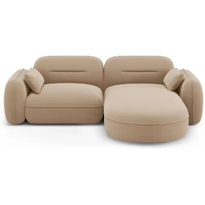 Cosmopolitan Design Canapé d'angle droit modulable "Sydney" 3 places en velours le sable - Publicité Cosmopolitan Design Canapé d'angle droit modulable "Sydney" 3 places en velours le sable - Publicité