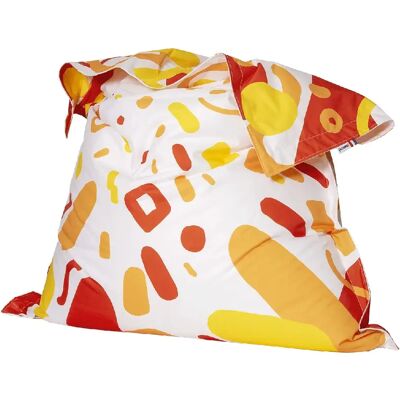 SHELTO Pouf Géant Baggo Jaune Uni - 125 x 175 cm - Polyester - Extérieur/Intérieur - Housse - Publicité SHELTO Pouf Géant Baggo Jaune Uni - 125 x 175 cm - Polyester - Extérieur/Intérieur - Housse - Publicité