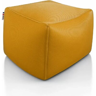 Shelto Pouf cube tissu polyester - Jaune - Publicité Shelto Pouf cube tissu polyester - Jaune - Publicité