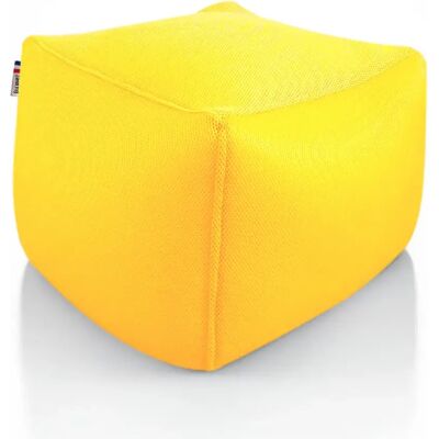Shelto Pouf cube tissu - Jaune - Publicité Shelto Pouf cube tissu - Jaune - Publicité