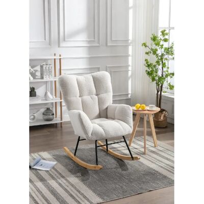Okwish fauteuil à bascule teddy - blanc - Publicité Okwish fauteuil à bascule teddy - blanc - Publicité