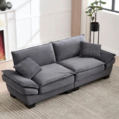 Okwish Canapé droit 2 places - Gris foncé - Publicité Okwish Canapé droit 2 places - Gris foncé - Publicité