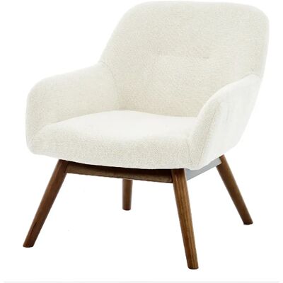 Moloo Fauteuil design bois et tissu - Beige - Publicité Moloo Fauteuil design bois et tissu - Beige - Publicité