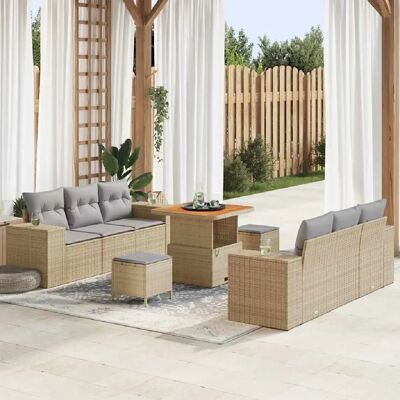 vidaXL Ensemble de canapé de jardin Beige et Gris clair Poly Rattan - Publicité vidaXL Ensemble de canapé de jardin Beige et Gris clair Poly Rattan - Publicité