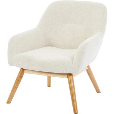 Moloo MALMO-Fauteuil en bois naturel et tissu Trendy Beige - Publicité Moloo MALMO-Fauteuil en bois naturel et tissu Trendy Beige - Publicité