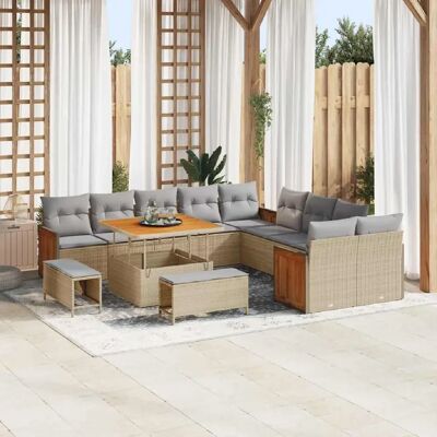 vidaXL Ensemble de canapé de jardin 17 pcs Beige et Gris clair - Publicité vidaXL Ensemble de canapé de jardin 17 pcs Beige et Gris clair - Publicité