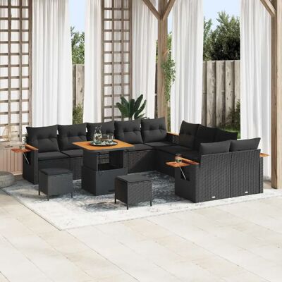 vidaXL Ensemble de canapé de jardin avec coussin 17 pcs Noir polyrotin - Publicité vidaXL Ensemble de canapé de jardin avec coussin 17 pcs Noir polyrotin - Publicité