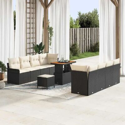 vidaXL Ensemble de canapé de jardin Noir et Crème 90 x 55 x 71 cm - Publicité vidaXL Ensemble de canapé de jardin Noir et Crème 90 x 55 x 71 cm - Publicité
