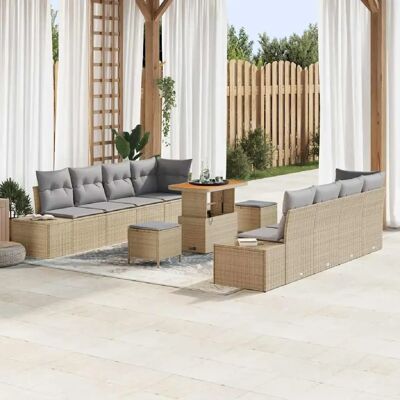 vidaXL Ensemble de canapé de jardin Beige 90 x 55 x 71 cm Poly rotin - Publicité vidaXL Ensemble de canapé de jardin Beige 90 x 55 x 71 cm Poly rotin - Publicité