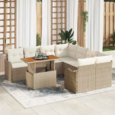 vidaXL Ensemble de canapé de jardin avec coussin 7 pcs beige et crème - Publicité vidaXL Ensemble de canapé de jardin avec coussin 7 pcs beige et crème - Publicité
