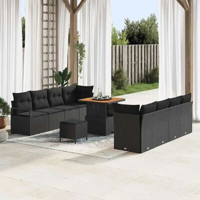 vidaXL Ensemble de canapé de jardin avec coussin Noir 80 x 80 x 71 cm - Publicité vidaXL Ensemble de canapé de jardin avec coussin Noir 80 x 80 x 71 cm - Publicité