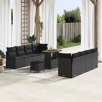 vidaXL Ensemble de canapé de jardin avec coussin Noir 90 x 55 x 71 cm - Publicité vidaXL Ensemble de canapé de jardin avec coussin Noir 90 x 55 x 71 cm - Publicité
