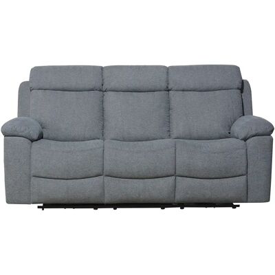 Pegane Canapé droit relax 3 places - Gris - Publicité Pegane Canapé droit relax 3 places - Gris - Publicité