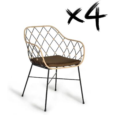 Giner y colomer lot de 2 fauteuils rotin - Beige - Publicité Giner y colomer lot de 2 fauteuils rotin - Beige - Publicité