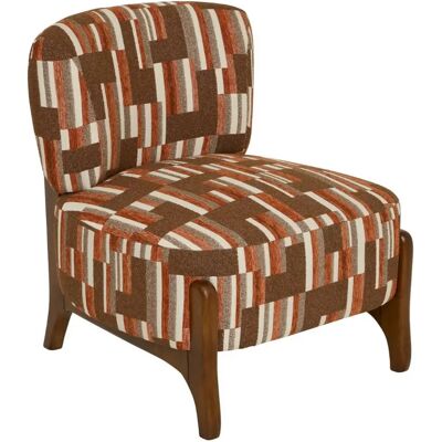 Pegane Fauteuil chenille motifs - Crème - Publicité Pegane Fauteuil chenille motifs - Crème - Publicité