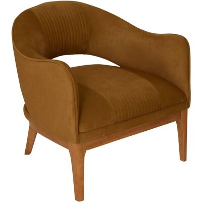 Pegane Fauteuil vintage velours - Camel - Publicité Pegane Fauteuil vintage velours - Camel - Publicité