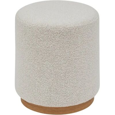 Pegane Pouf rond en tissu bouclette - Crème - Publicité Pegane Pouf rond en tissu bouclette - Crème - Publicité