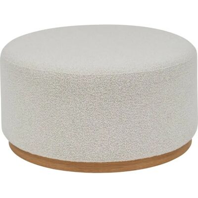Pegane Pouf rond bouclette - Crème - Publicité Pegane Pouf rond bouclette - Crème - Publicité