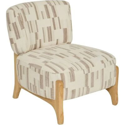 Pegane Fauteuil tissu chenille - Crème - Publicité Pegane Fauteuil tissu chenille - Crème - Publicité
