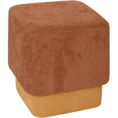 Pegane Lot de 2 poufs carrés empilables - Ambre - Publicité Pegane Lot de 2 poufs carrés empilables - Ambre - Publicité