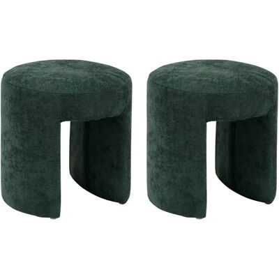 Pegane Lot de 2 tabourets pouf - Vert - Publicité Pegane Lot de 2 tabourets pouf - Vert - Publicité