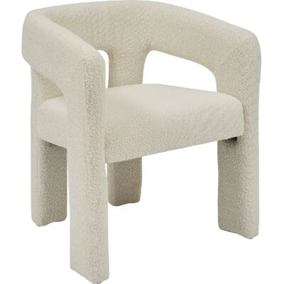 ATMOSPHERA Fauteuil à dîner en bouclette AMOS - Blanc - Publicité ATMOSPHERA Fauteuil à dîner en bouclette AMOS - Blanc - Publicité