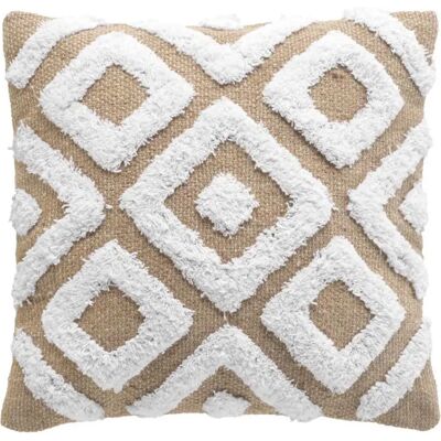 Paris Prix Housse de Coussin Tufté en Jute Damia 40x40cm Marron - Publicité Paris Prix Housse de Coussin Tufté en Jute Damia 40x40cm Marron - Publicité