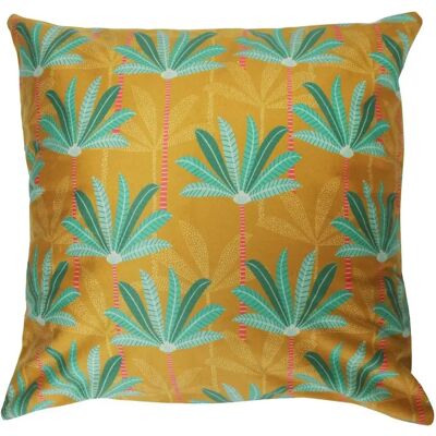 Paris Prix Housse de Coussin Velours Oasis 40x40cm Jaune - Publicité Paris Prix Housse de Coussin Velours Oasis 40x40cm Jaune - Publicité