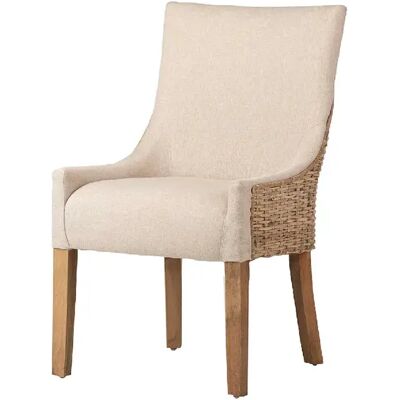 Alexandra House Living Fauteuil en bois beige naturel, lin et rotin, 54 x 52 x 91 cm - Publicité Alexandra House Living Fauteuil en bois beige naturel, lin et rotin, 54 x 52 x 91 cm - Publicité