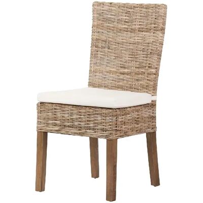 Alexandra House Living Fauteuil en bois beige naturel, lin et rotin, 53 x 48 x 98 cm - Publicité Alexandra House Living Fauteuil en bois beige naturel, lin et rotin, 53 x 48 x 98 cm - Publicité