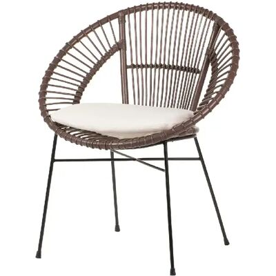 Alexandra House Living Fauteuil en rotin avec coussin en métal et blanc, 72 x 60 x 87 cm - Publicité Alexandra House Living Fauteuil en rotin avec coussin en métal et blanc, 72 x 60 x 87 cm - Publicité