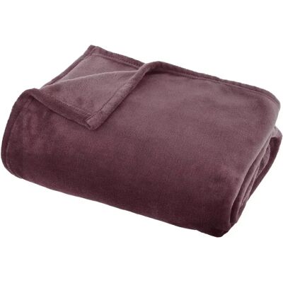 ATMOSPHERA Plaid en Flanelle Uni Ollis 130x180cm Violet - Publicité ATMOSPHERA Plaid en Flanelle Uni Ollis 130x180cm Violet - Publicité
